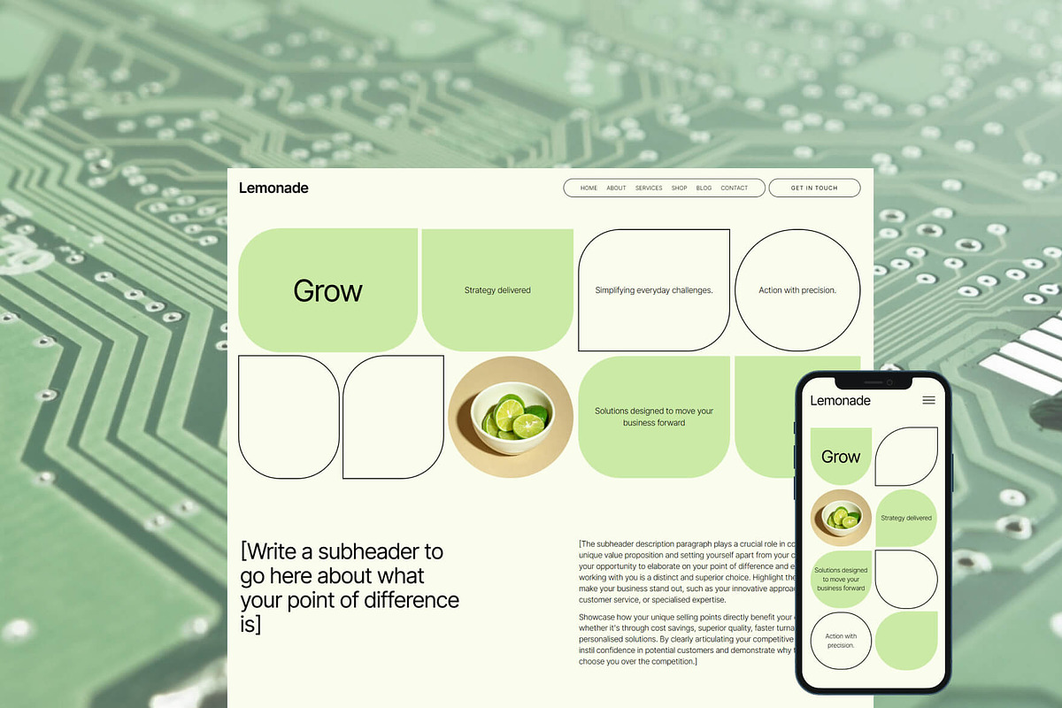 Lemonade - Squarespace Template