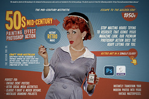 50s Mid-Century Painting Effect