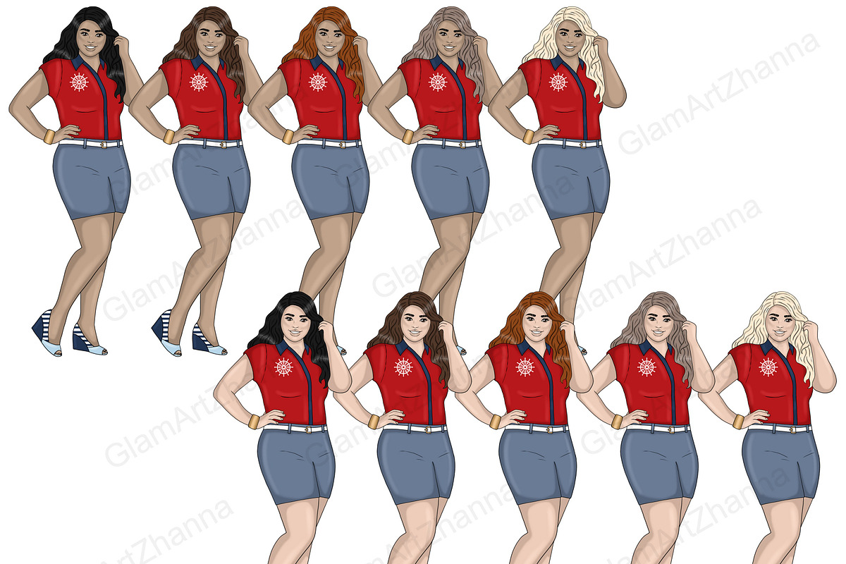 Nautical Clipart, a Person Illustration by GlamArtZhanna (Photo 3 of 7)