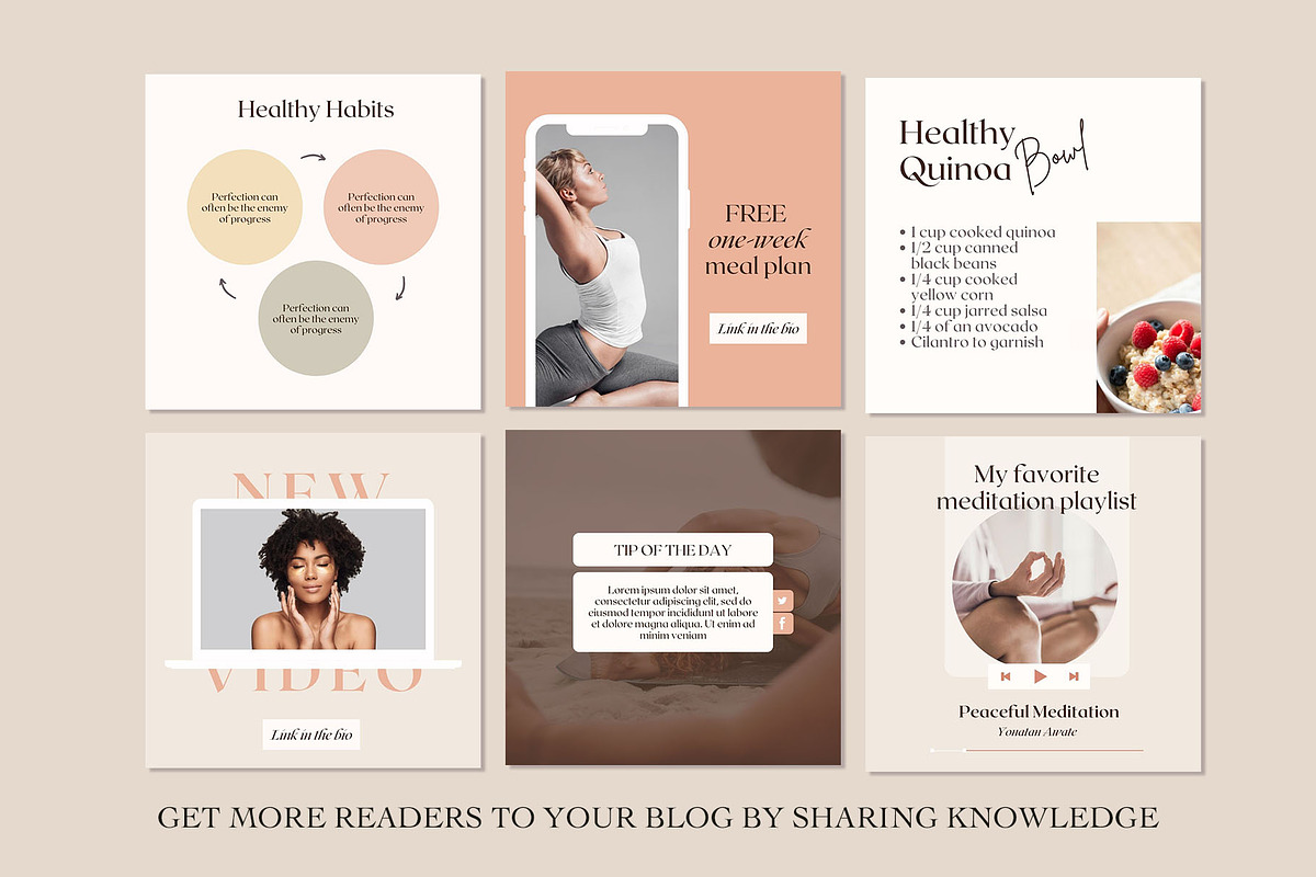 Wellness Instagram Marketing, a Social Media Template by Kseniia_Design (Photo 7 of 12)
