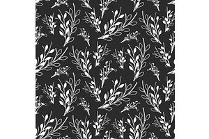 White botanical branches form a, a Texture Illustration by okskukuruza