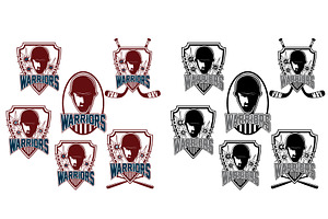 Sports clubs with warrior face