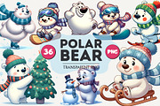 Cute Polar bear. Clipart, PNG., an Animal Illustration by KENO Mascots (Thumbnail 1 of 8)