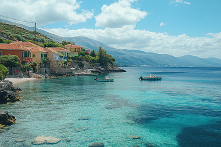 Calm clear waters of Kefalonia, Gree, a Photo by Iftikhar Alam