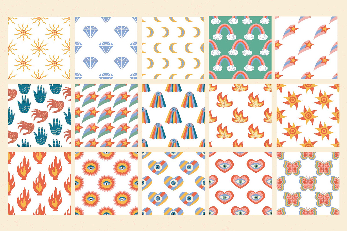140 Retro Summer Seamless Patterns, a Pattern Graphic by IRSYART (Photo 10 of 15)