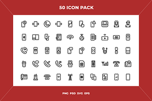 Phone icons, an Outline Icon by Wencory