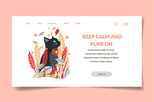 Cat - Banner & Landing Page, a Landing Page Template by lelevien