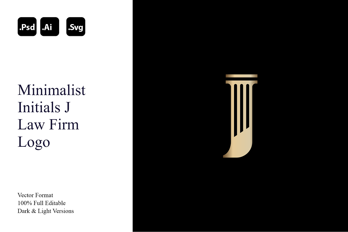 Minimalist Initials J Law Firm Logo, a Branding & Logo Template by Luxury Logos (Photo 1 of 4)