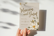 Floral Wedding Invitation Card Canva, an Invitation Template by kin9candra (Thumbnail 3 of 8)