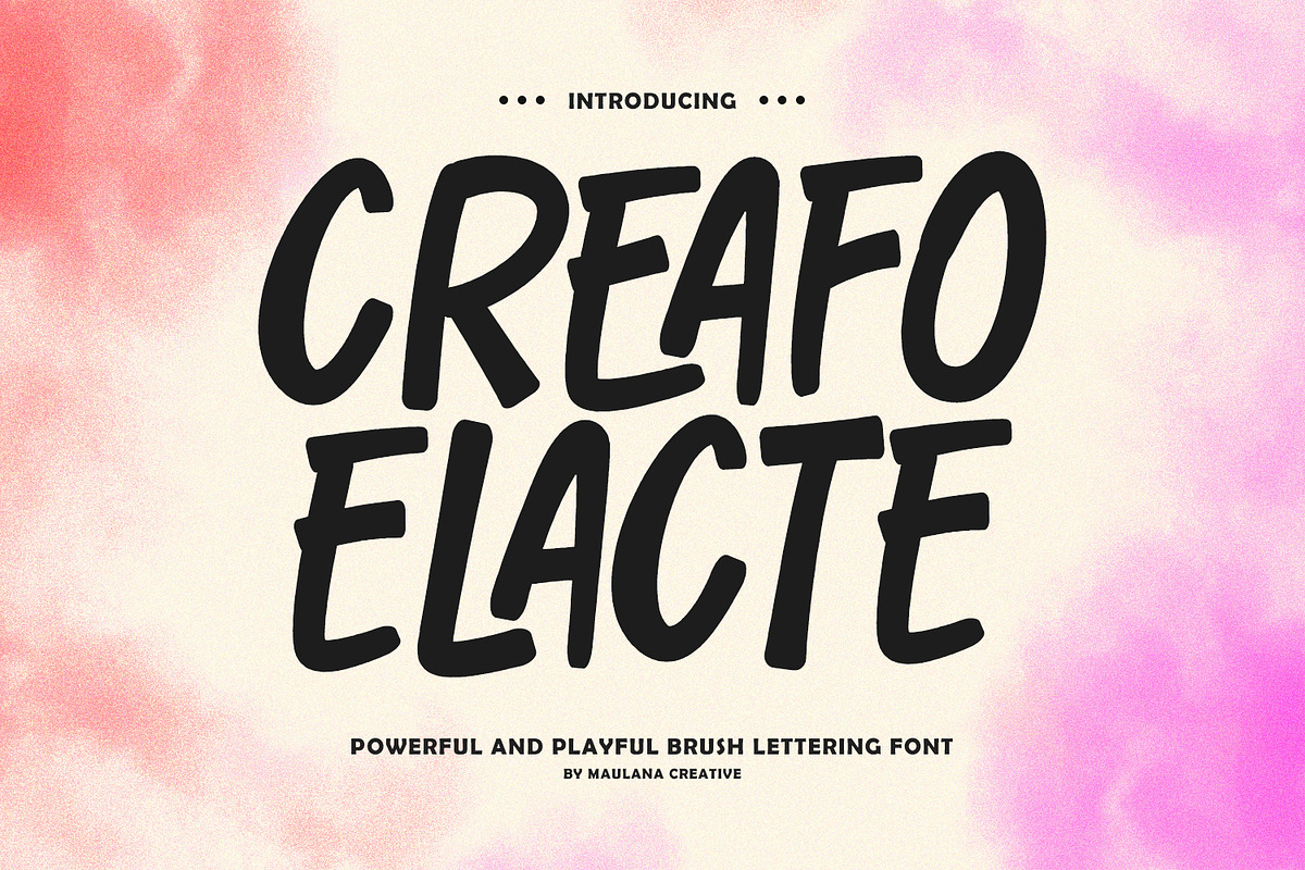 Creafo Elacte Powerful Playful Brush, a Handwritten Font by Maulana Creative (Photo 1 of 7)