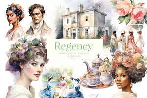 Regency Vintage Clipart Set