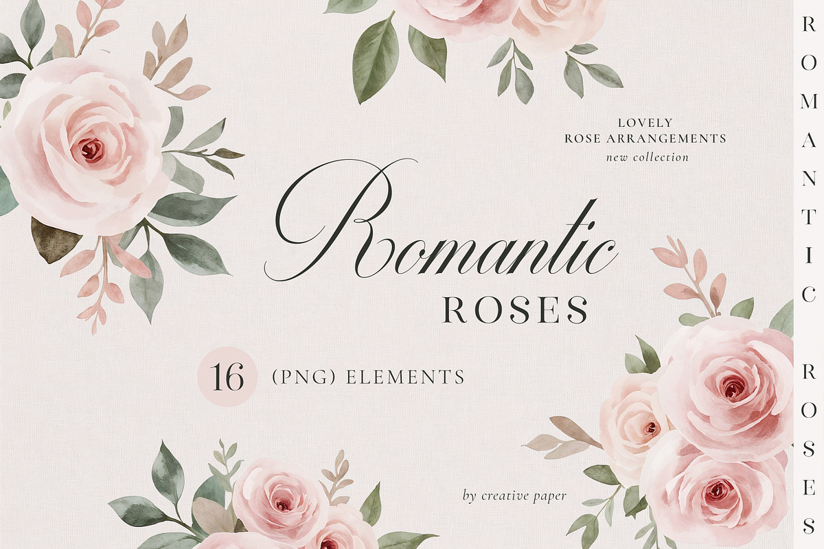 Romantic Roses (Png) Elements, a Background Graphic by by creative paper (Photo 1 of 10)
