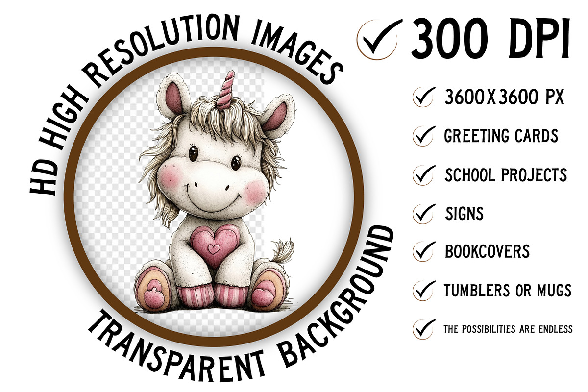 Whimsical Unicorn Day Animal Clipart, an Illustration by Craft Nest (Photo 2 of 5)