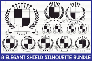 Royal Shield Logo Set, an Illustration by yasushie