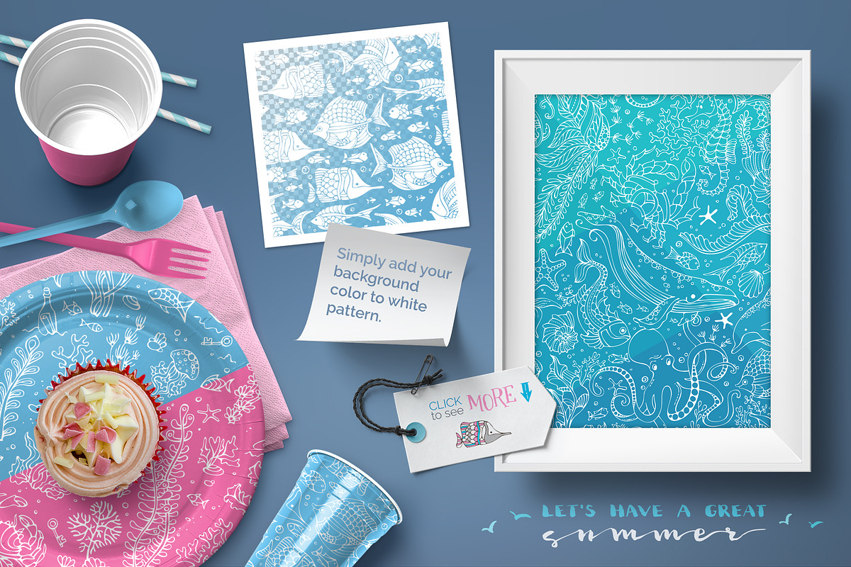 Ocean Seamless Patterns Pack, a Pattern Graphic by MaljukArt (Photo 10 of 12)