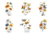 Summer Flowers Clipart, an Illustration by SinaCreation (Thumbnail 3 of 9)