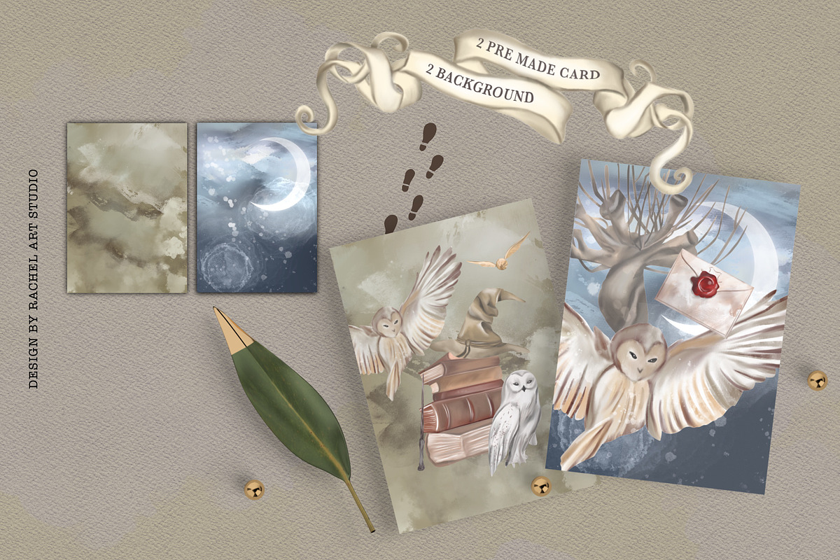Wizarding Blue House in Christmas, an Illustration by Rachel Art Studio (Photo 8 of 10)
