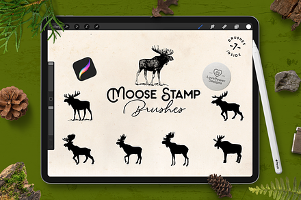 Moose Stamp Brushes for Procreate