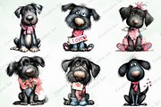 Whimsical Valentine Black Dog Clipar, an Illustration by Creative Art (Thumbnail 6 of 10)