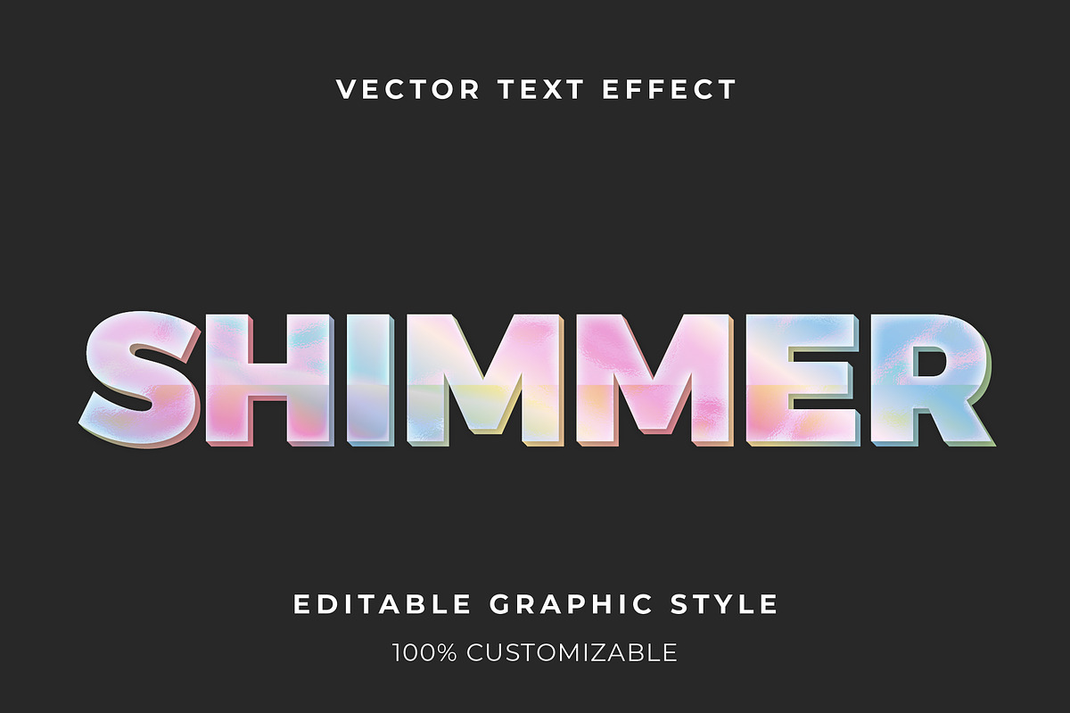 3D Extruded Holographic Text Effect