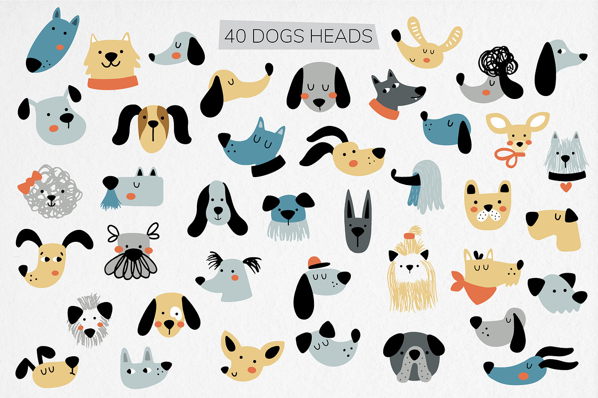 Cute dogs clipart collection, an Animal Illustration by Leysan Shayak (Photo 7 of 11)