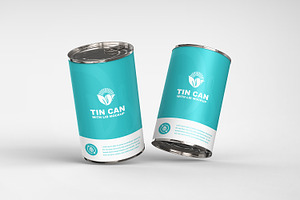 Tin Can With Lid Packaging Mockup