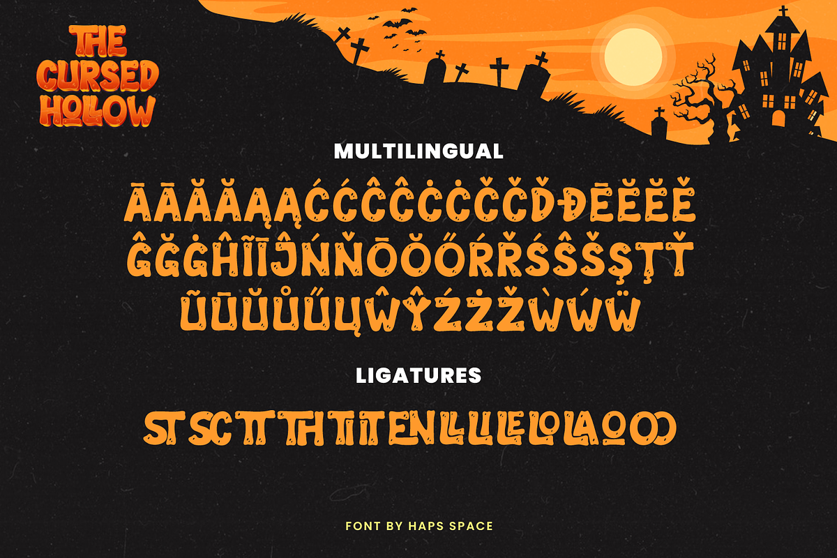 Cursed Hollow Playful Halloween Disp, a Sans Serif Font by Haps Space (Photo 10 of 10)