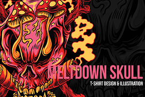 Meltdown Skull Illustration Template