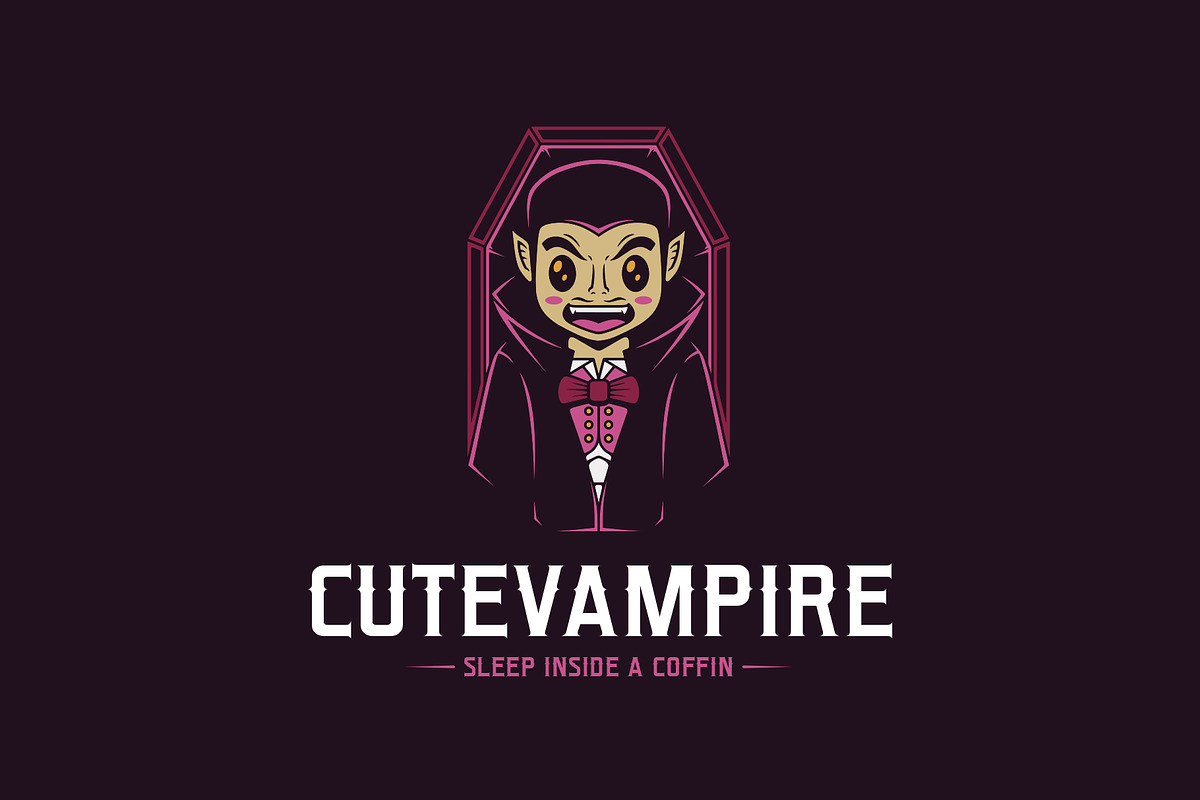 Cute Vampire Logo Template, a Branding & Logo Template by vectorwithin (Photo 1 of 3)