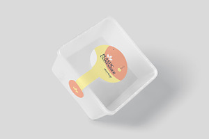 Square Plastic Box Label Mockups