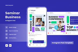 Seminar Business Feed Instagram Post, a Social Media Template by SquidPixey