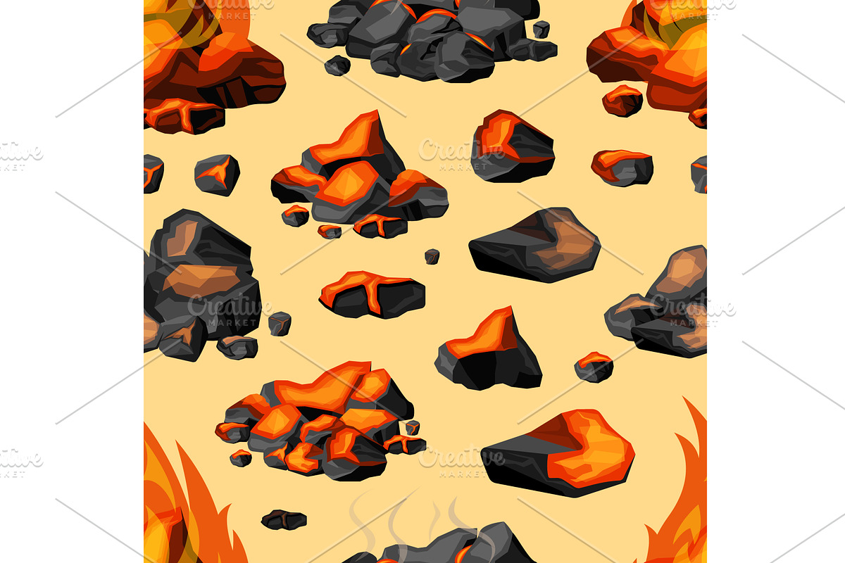 burning embers pattern. hot black, an Illustration by Multigon