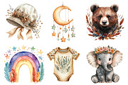 Baby Shower Clipart,Boho Nursery PNG, an Illustration by SinaCreation (Thumbnail 2 of 5)