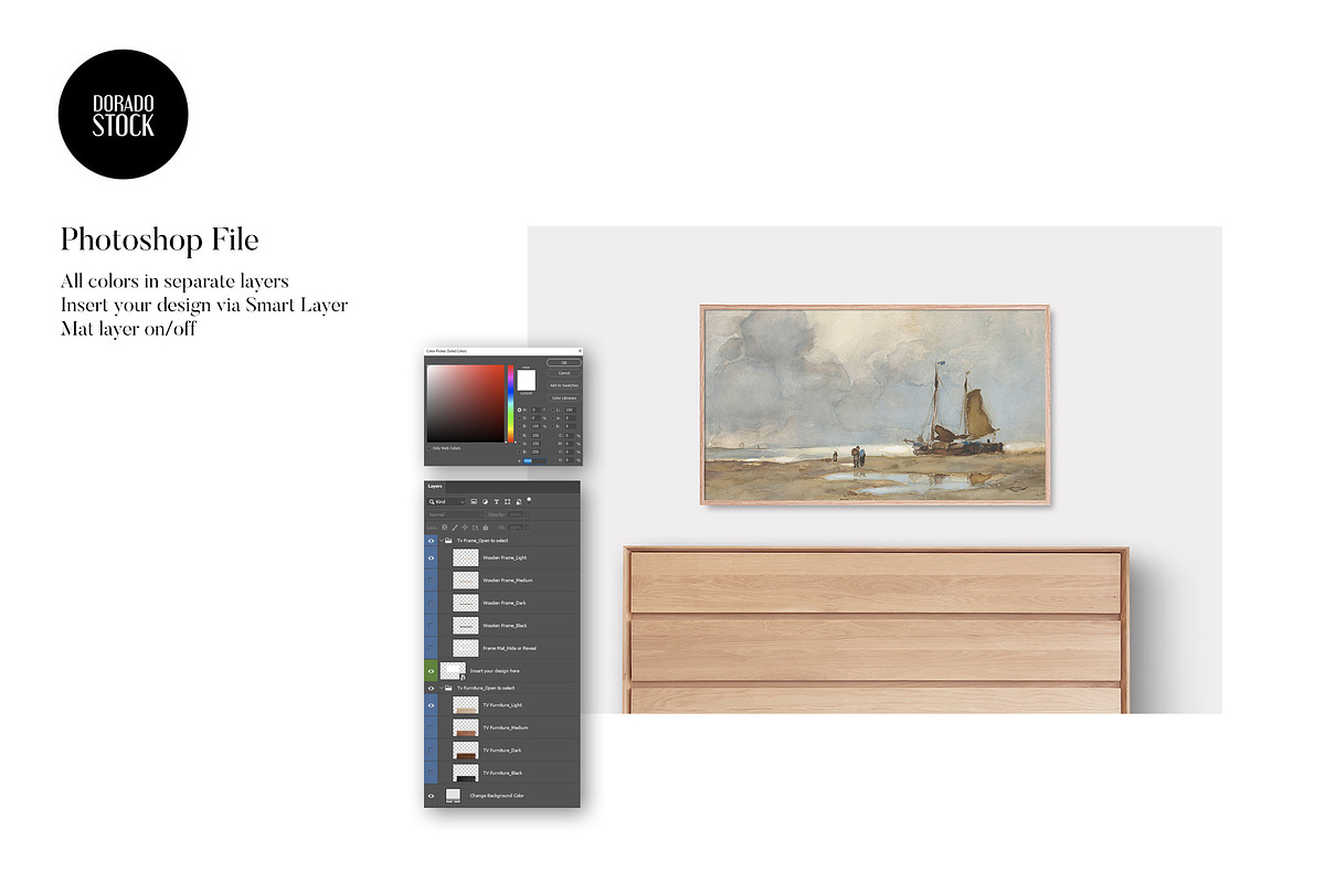 Tv Art Frame Mockup, a Product Mockup by Dorado Stock (Photo 3 of 5)