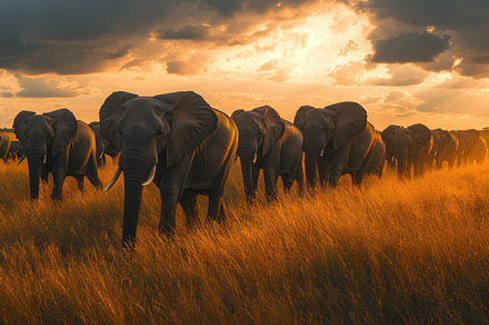 Elephant Herd Silhouette: Majestic e, an Animal Photo by Pixeness