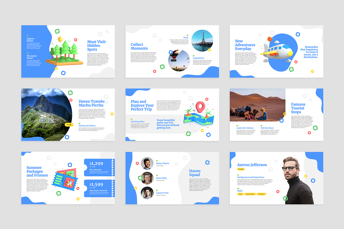 Travel Google Slides Template, a Presentation Template by Flat Icons (Photo 4 of 4)