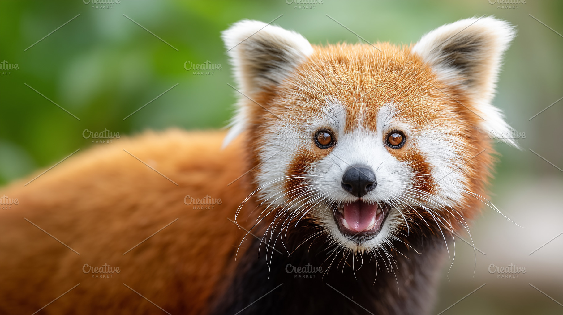 Red panda with open mouth, an Animal Photo by MistyDay