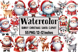 Quirky Christmas Santa Clipart, an Illustration by Design Market