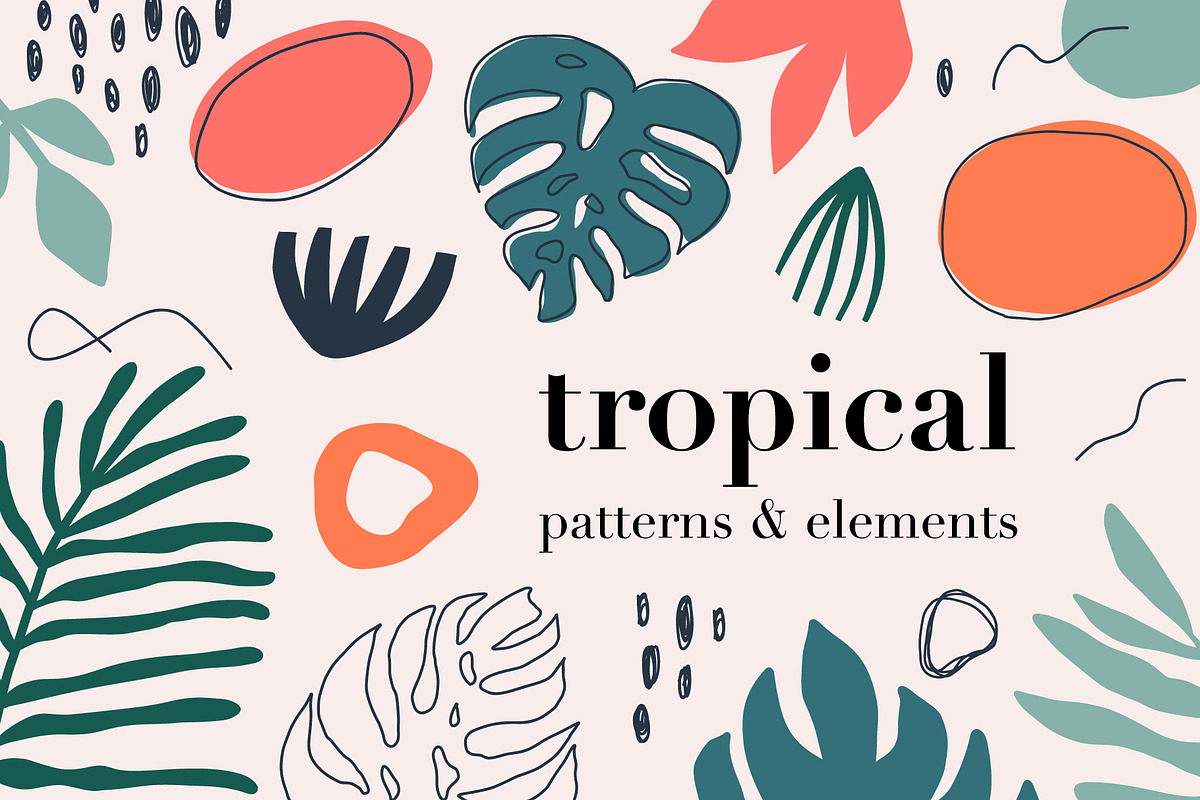 Tropical Patterns & Elements, a Wallpaper Graphic by Bosotochka♥Art (Photo 1 of 10)