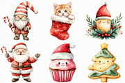 Watercolor Cute Christmas Characters, an Illustration by Craft Nest (Thumbnail 2 of 6)