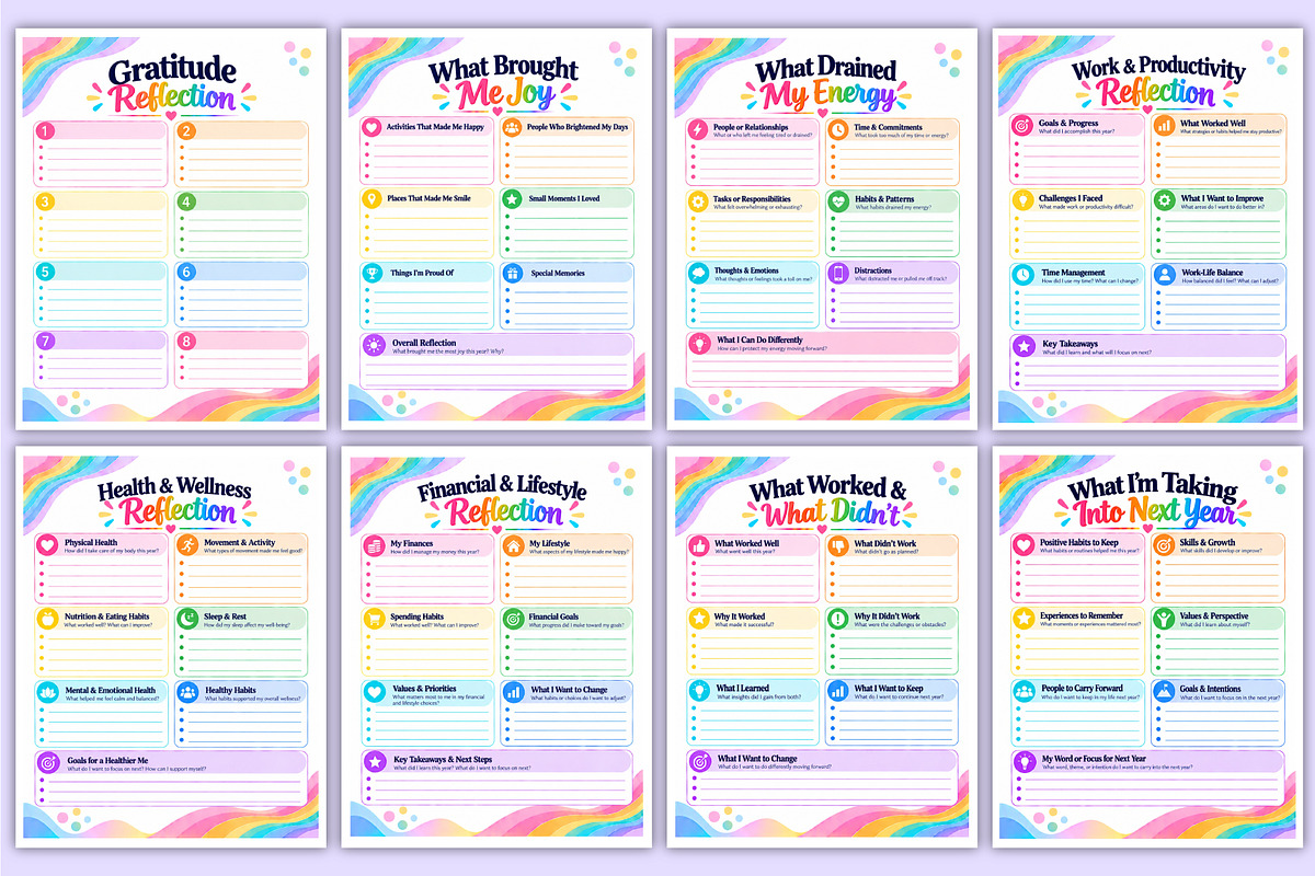 End of Year Reflection Planner, a Stationery Template by Mustafiz (Photo 4 of 4)
