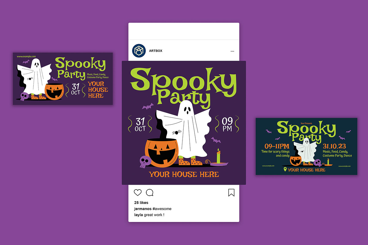 Spooky Party Halloween Flyer Set, a Flyer Template by Artbox Studio (Photo 3 of 4)