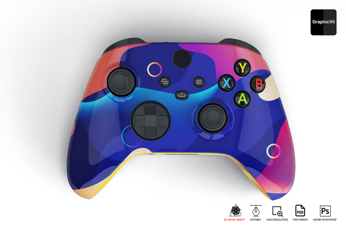 Game Controller Skin Mockup Part 1, a Household Mockup by GraphicVil