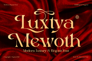 Luxtya Mewoth - Elegant Luxury Font, a Serif Font by Iqsiart Studio
