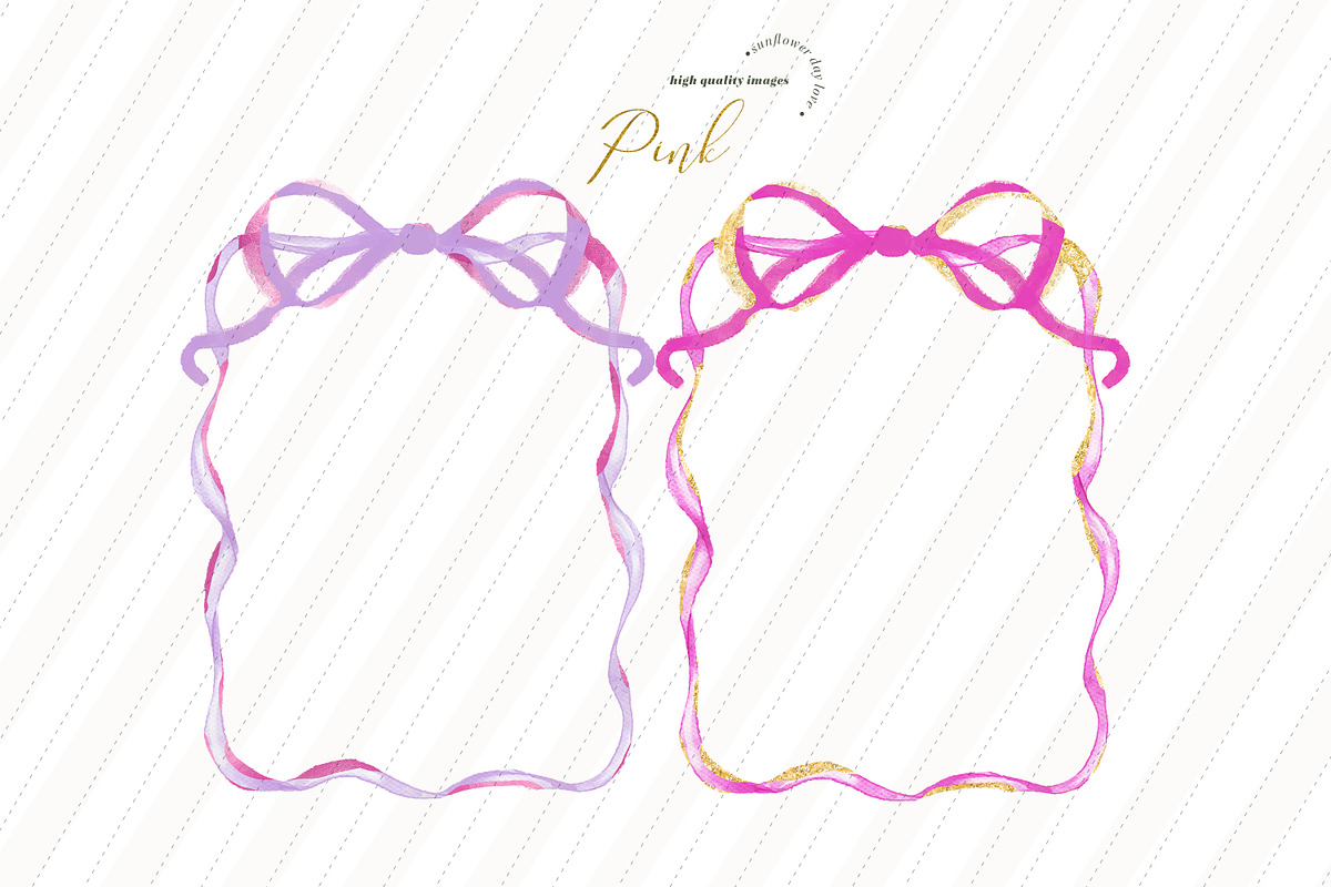 Pink Coquette Bow Frames Clipart, an Illustration by Sunflower Day Love (Photo 2 of 3)