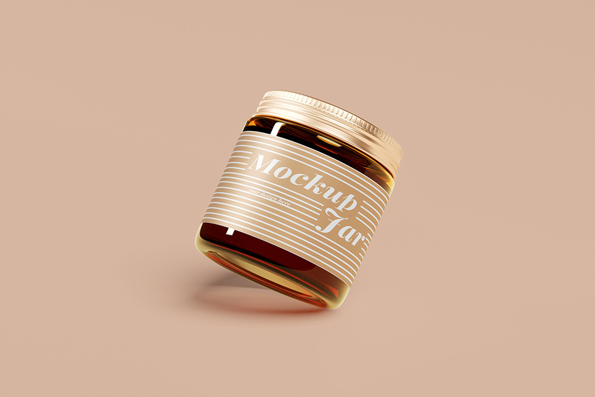 Metallic Cap Transparent Jar Mockups, a Cups & Container Mockup by Pikachudesign (Photo 5 of 5)