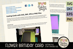 Flower Birthday Card SVG Cut File