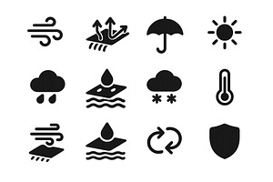 Weather symbol icons representing, an Object Illustration by ZinetroN