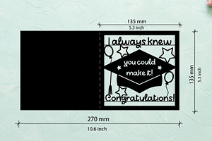 SVG Graduation Card For Laser Cut.