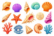 Colorful collection of seashells, an Animal Illustration by ZinetroN (Thumbnail 1 of 3)